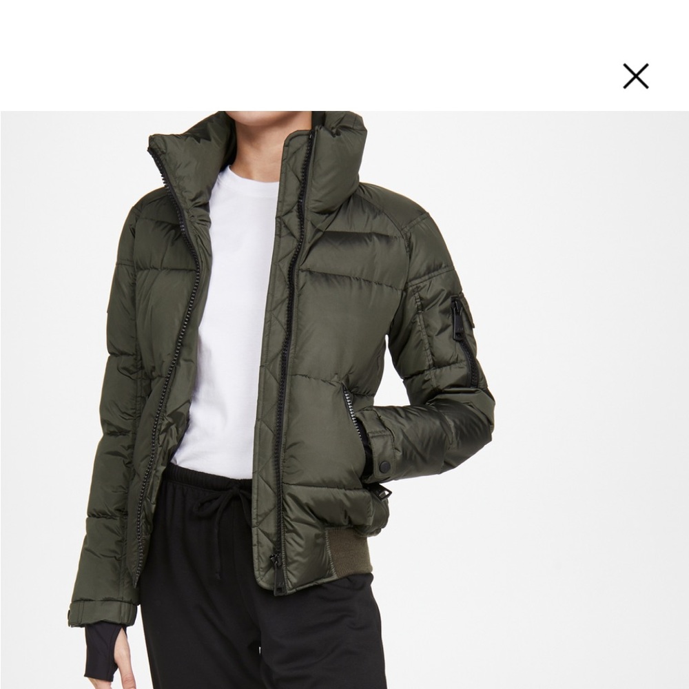SAM puffer bomber jacket sz small military green